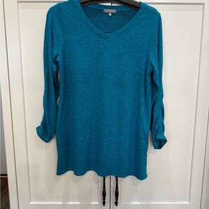 Habitat Teal Long Sleeve V-Neck Top